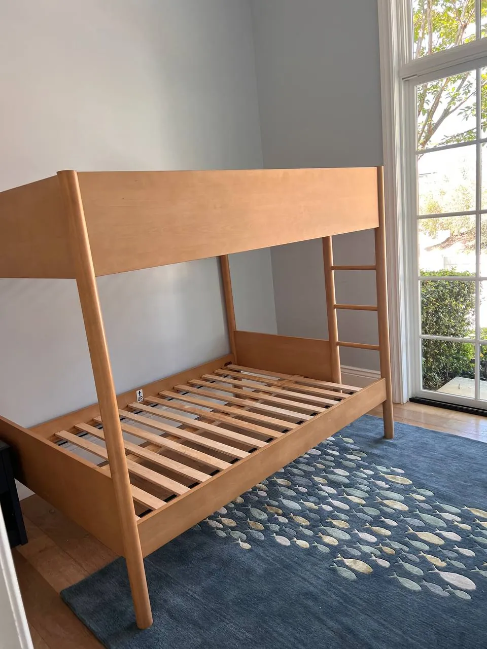 Solid-wood bunk bed assembled in a San Diego bedroom