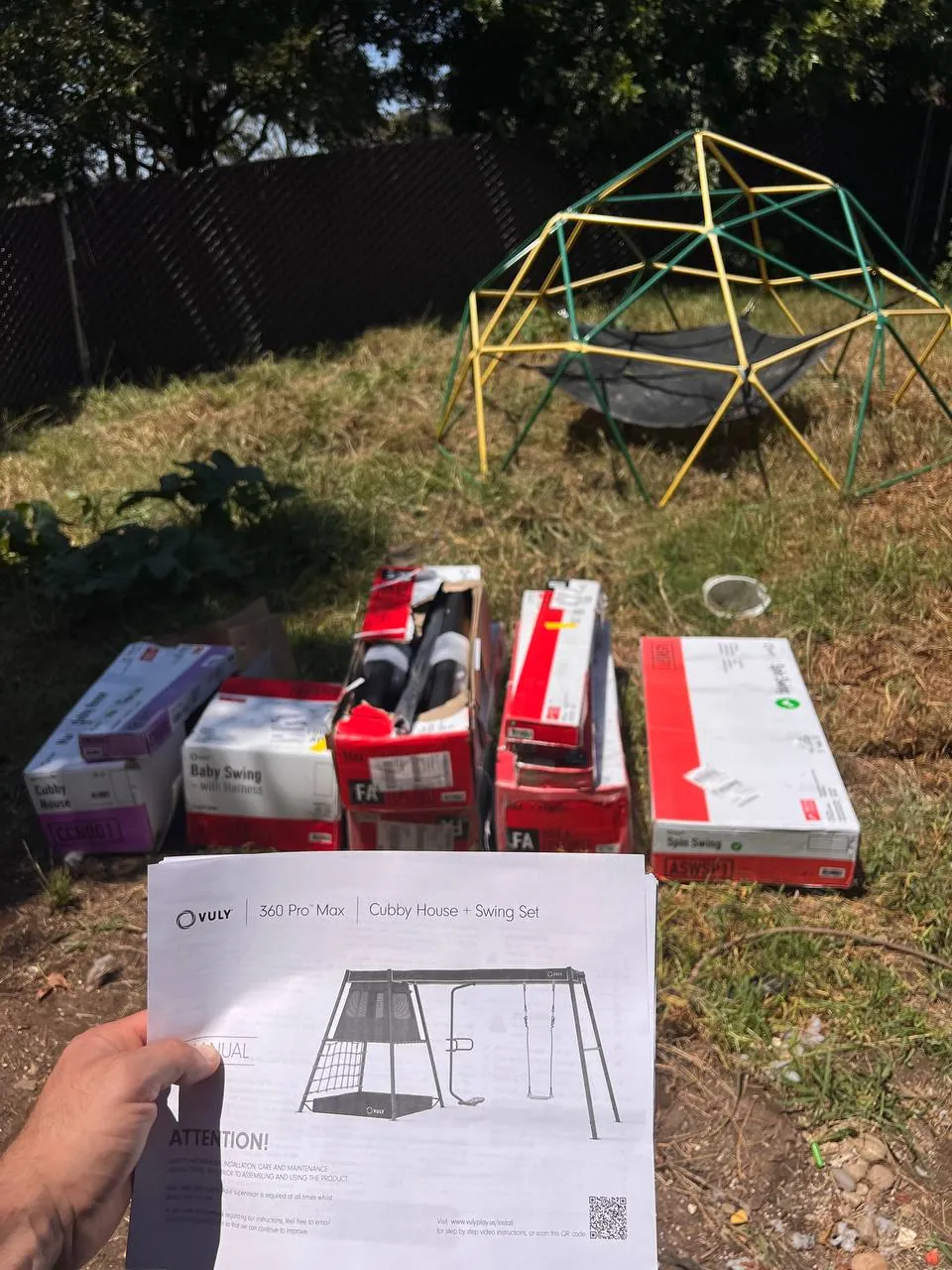 Boxed playset parts delivered before assembly